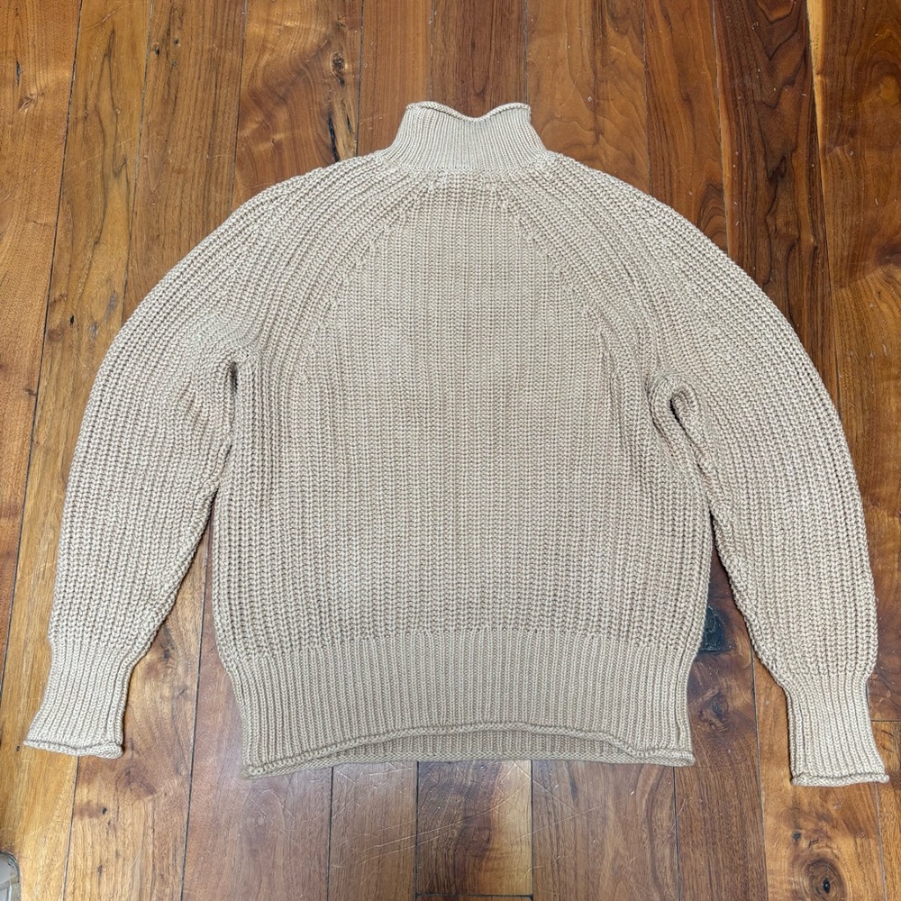 J. Crew Cotton Ribbed Rollneck Pullover Sweater In Sandy Beach XS - Picture 5 of 10